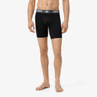 Lacoste 3-Pack Microfiber Boxer Briefs - Black / Green / Flagstone / Turquin Blue - model side view