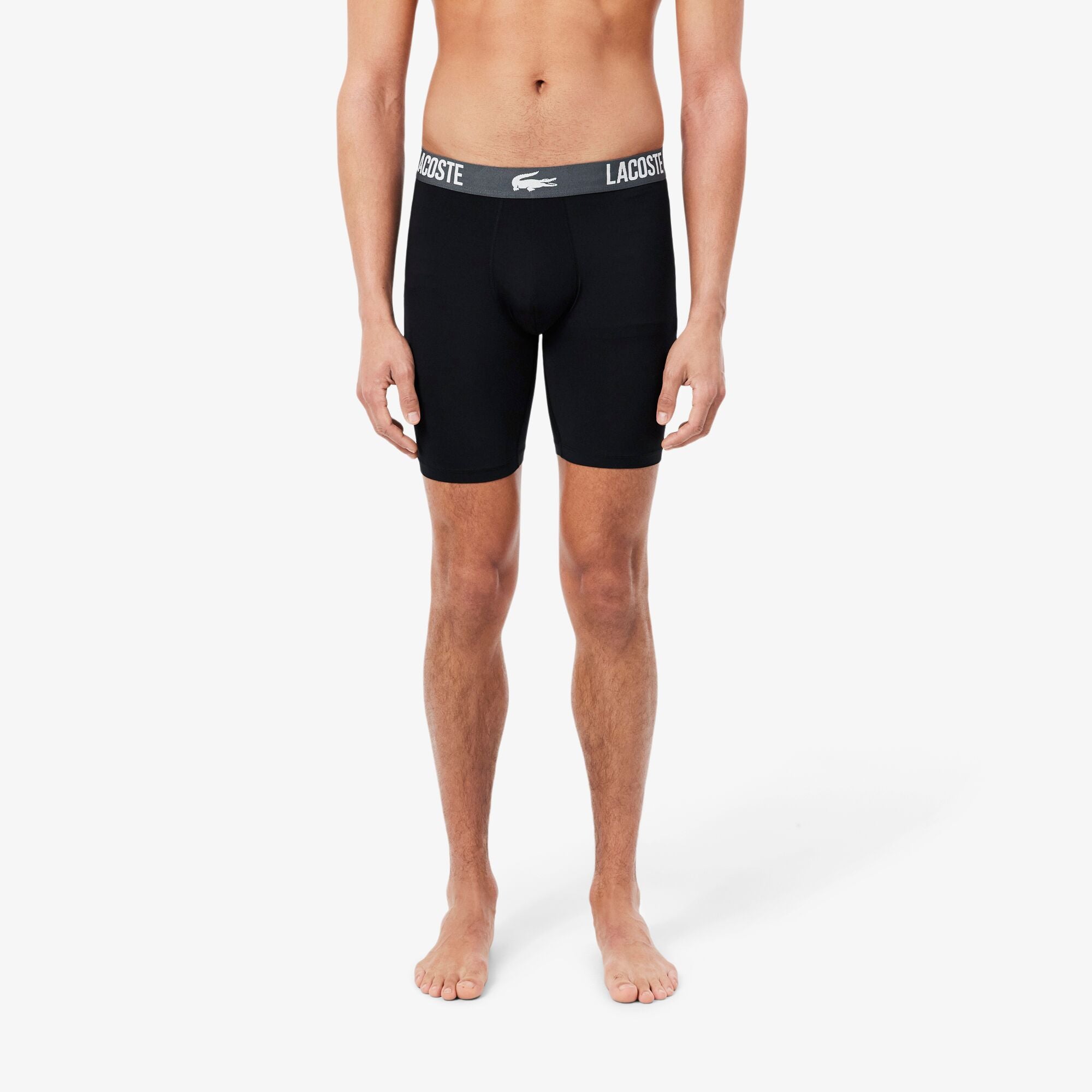 Lacoste 3-Pack Microfiber Boxer Briefs - Black / Green / Flagstone / Turquin Blue - alternate boxer brief product view