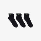 Lacoste 3-Pack Quarter Sport Socks - Black - 3-pack product view