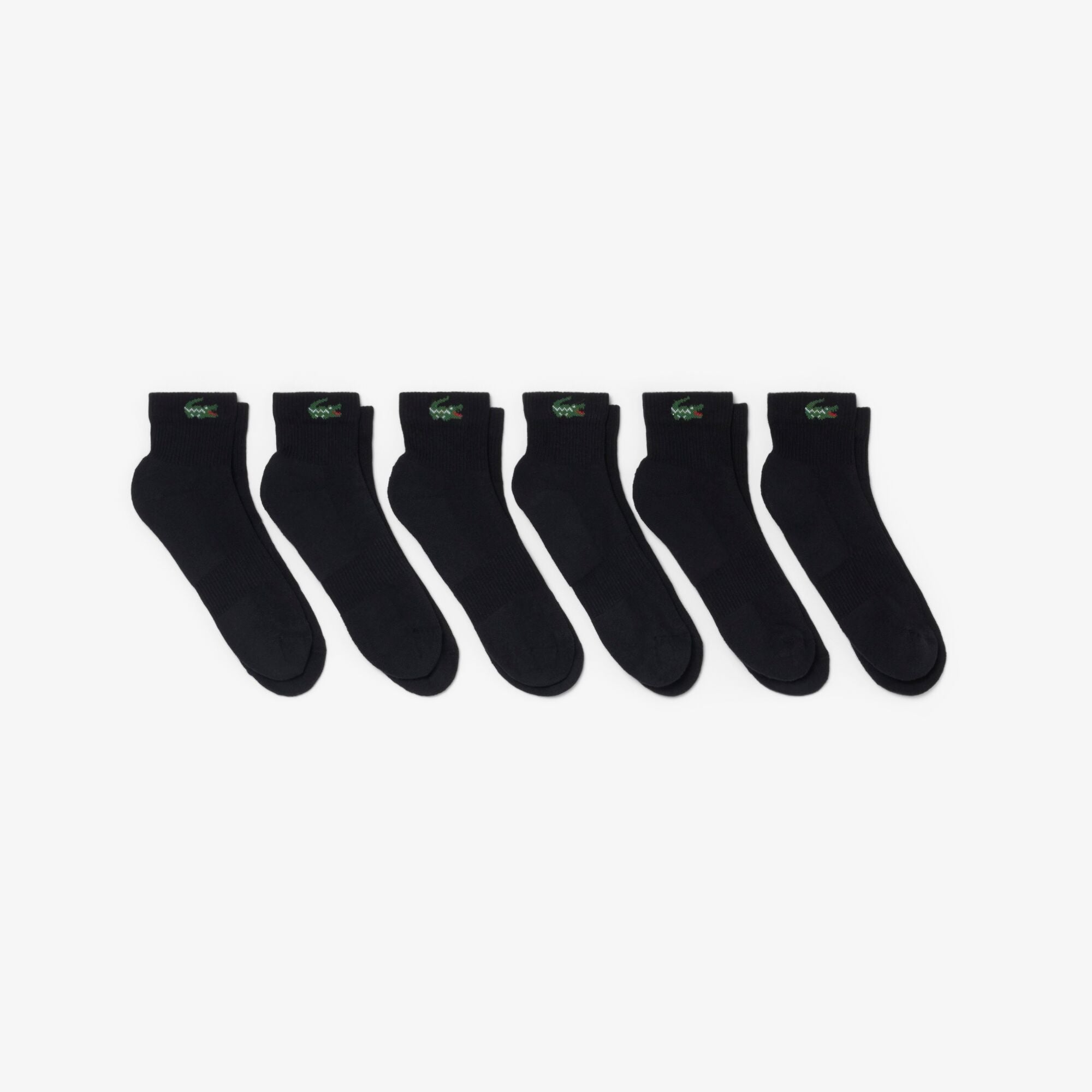 Lacoste 6-Pack Quarter Sport Socks - Black - 6-pack product view