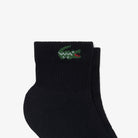 Lacoste 6-Pack Quarter Sport Socks - Black - crocodile logo detail