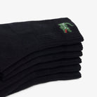 Lacoste 6-Pack Quarter Sport Socks - Black - folded sock detail