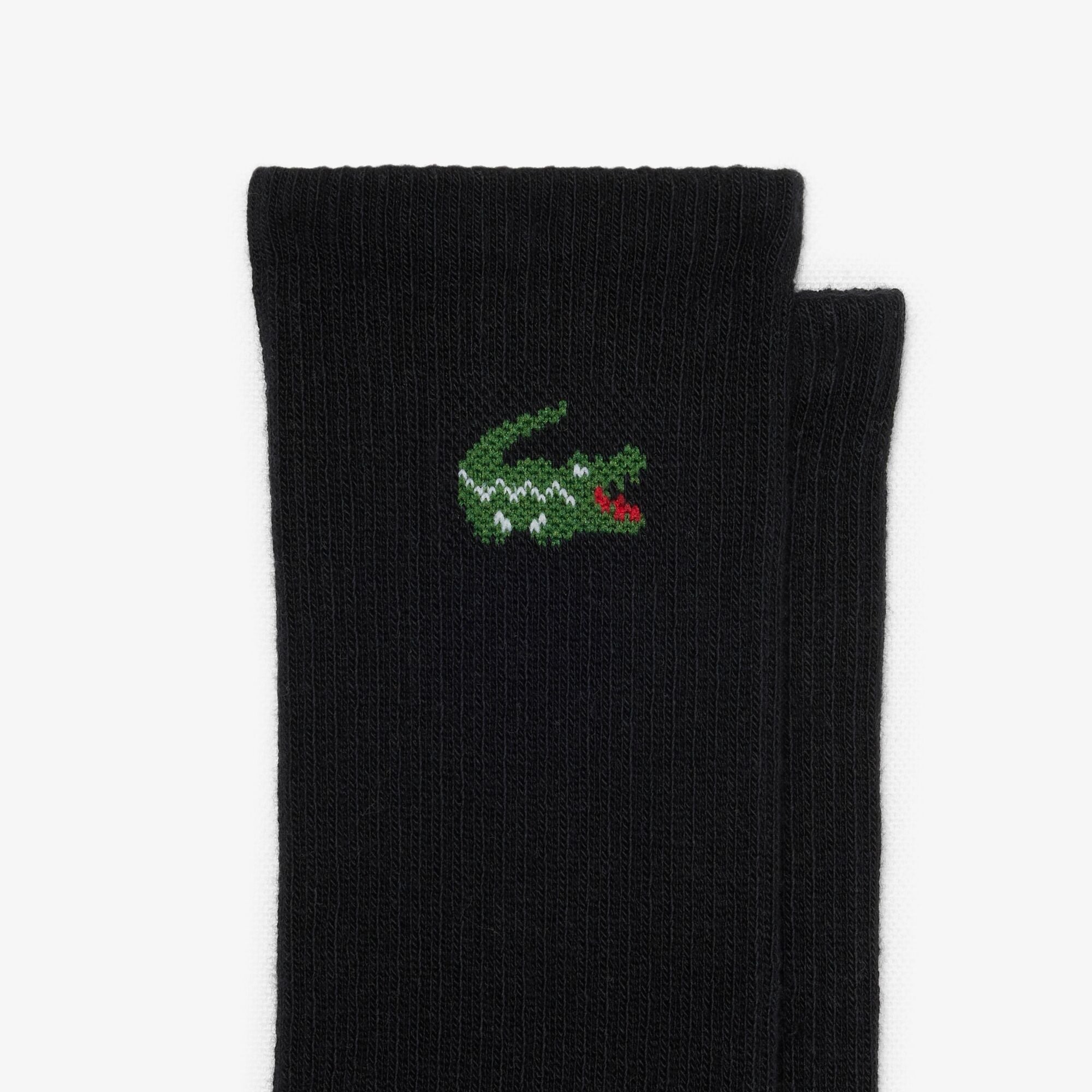 Lacoste 3-Pack Sport Socks - Black - crocodile logo detail