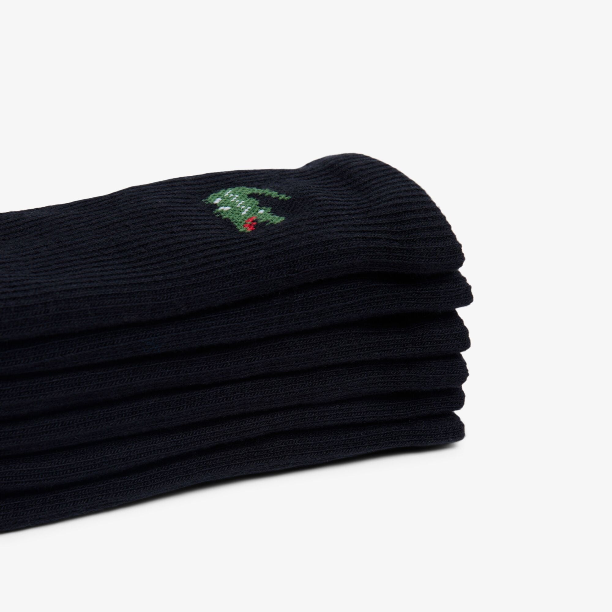 Lacoste 6-Pack Sport Socks - Black - folded sock detail