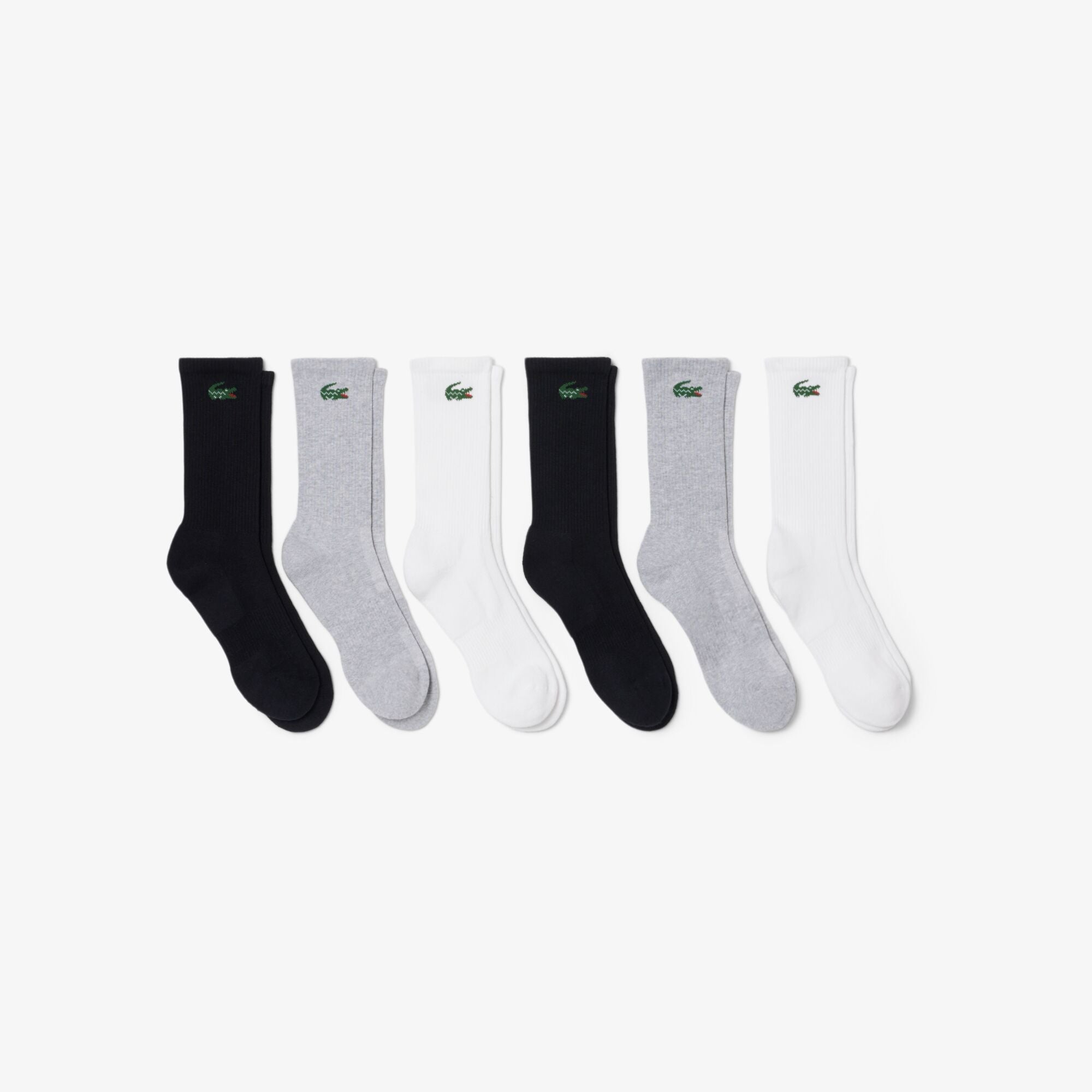 Lacoste 6-Pack Sport Socks - White / Silver Chine / Black - alternate product view