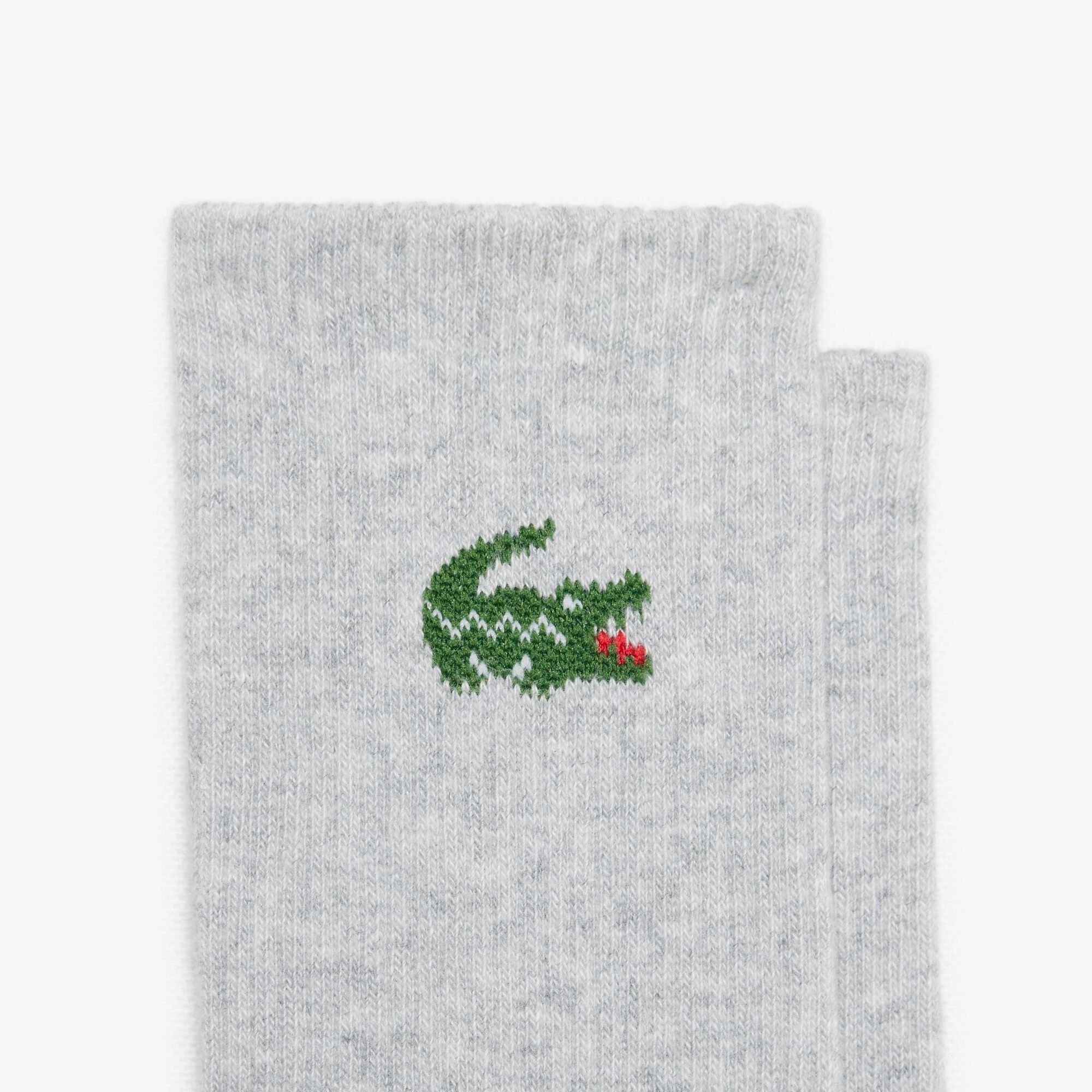 Lacoste 6-Pack Sport Socks - White / Silver Chine / Black - crocodile logo detail