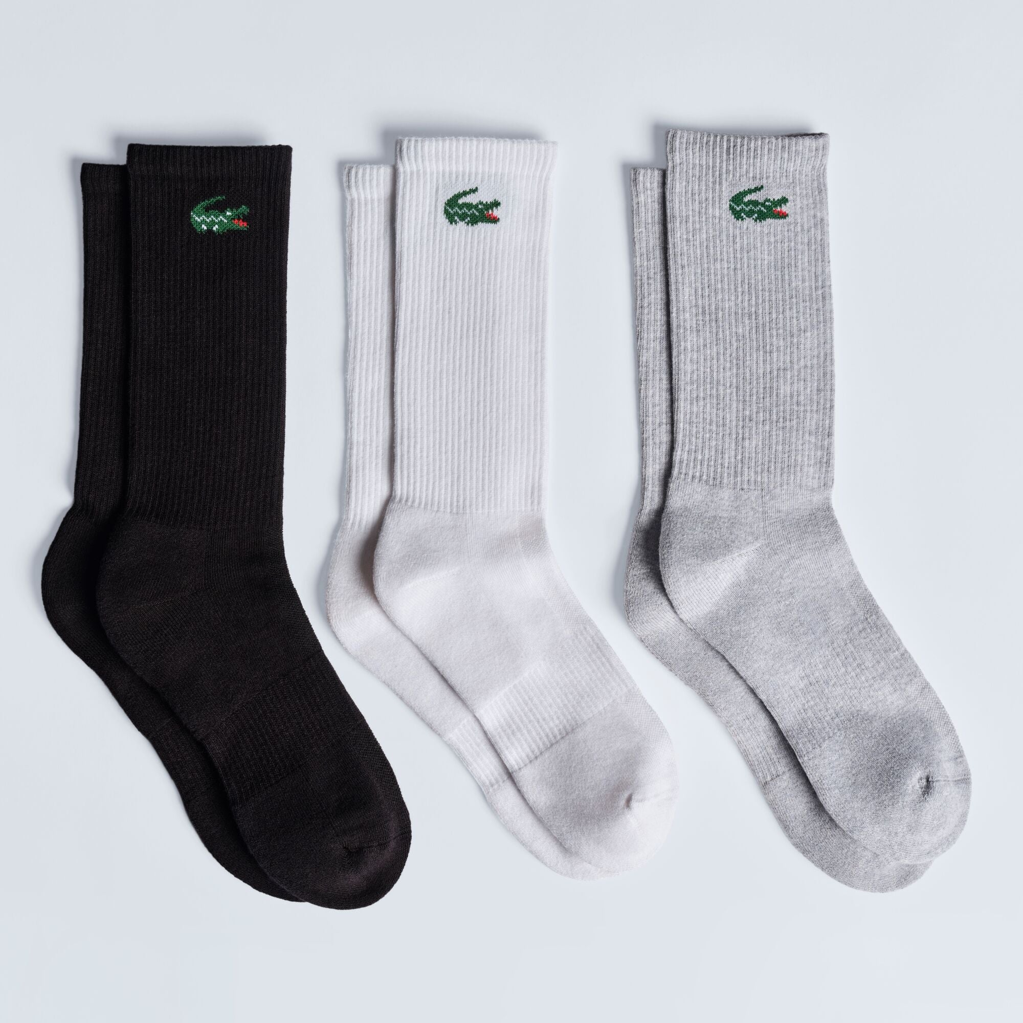 Lacoste 6-Pack Sport Socks - White / Silver Chine / Black - colour assortment view
