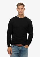 Superdry Vintage Logo Embroidered Crew Sweatshirt Black front view