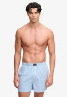 Superdry men's cotton woven boxer shorts - Chalk Blue Stripe