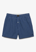 Superdry men's cotton woven boxer shorts - Glen Blue Check
