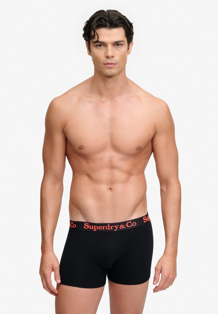 Superdry & Co 3-Pack Trunks Black/Black/Black/Neon