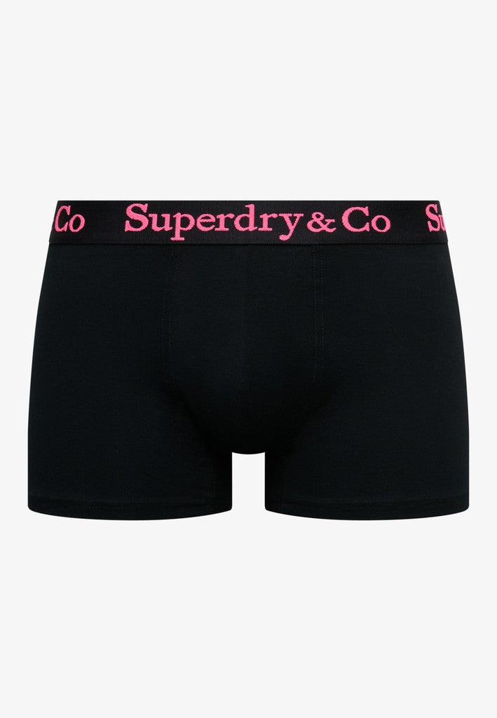 Superdry & Co 3-Pack Trunks Black/Black/Black/Neon
