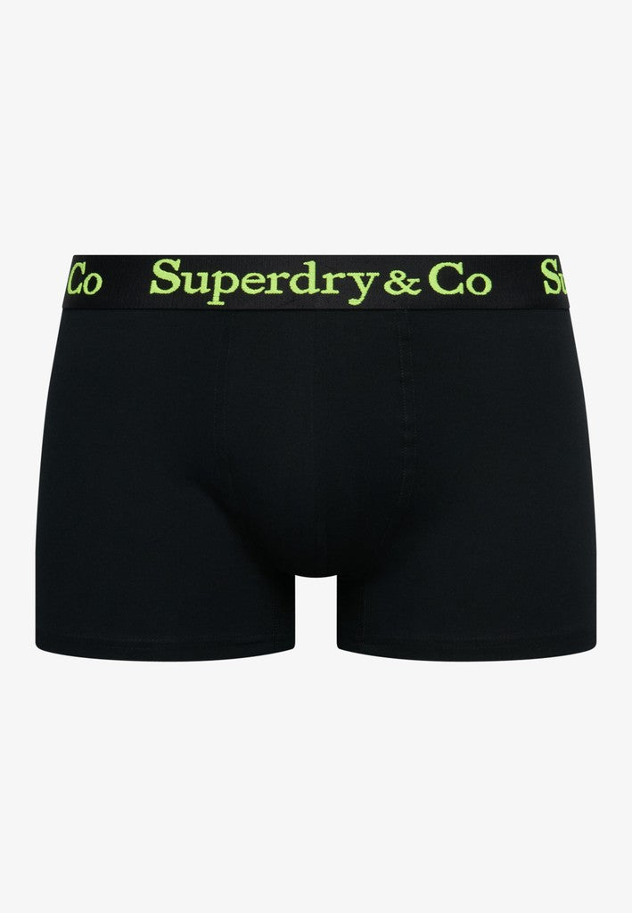 Superdry & Co 3-Pack Trunks Black/Black/Black/Neon