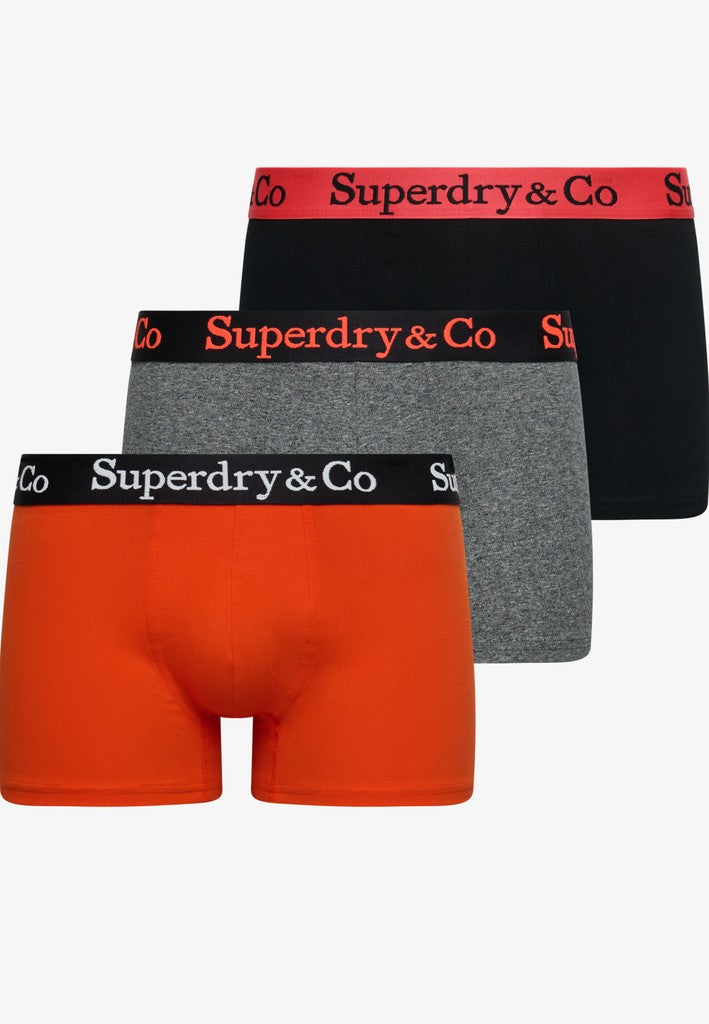 Superdry & Co 3-Pack Trunks Black Bold Orange Grey Grit pack