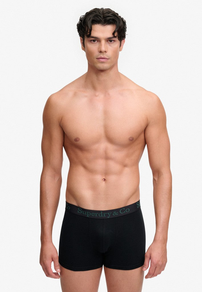 Superdry & Co 3-Pack Trunks Black/Enamel Green/Navy