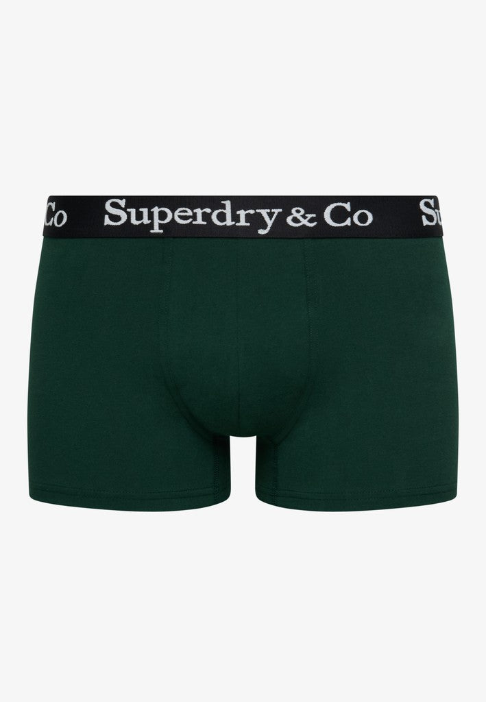 Superdry & Co 3-Pack Trunks Black/Enamel Green/Navy