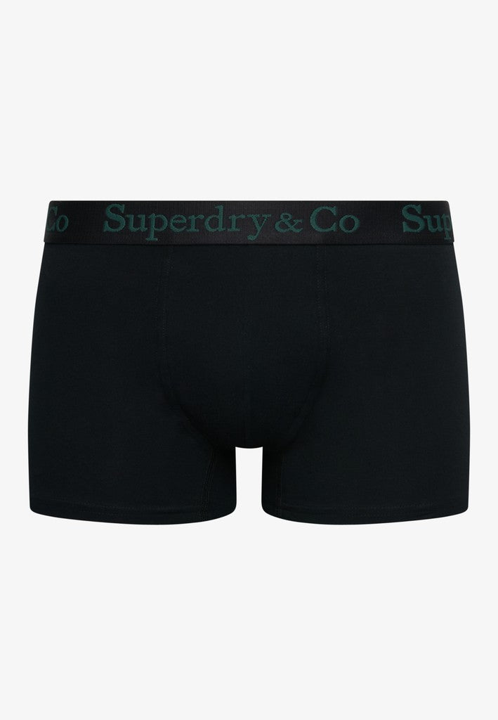 Superdry & Co 3-Pack Trunks Black/Enamel Green/Navy