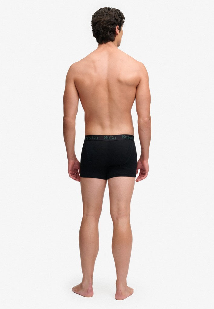 Superdry & Co 3-Pack Trunks Black/Enamel Green/Navy