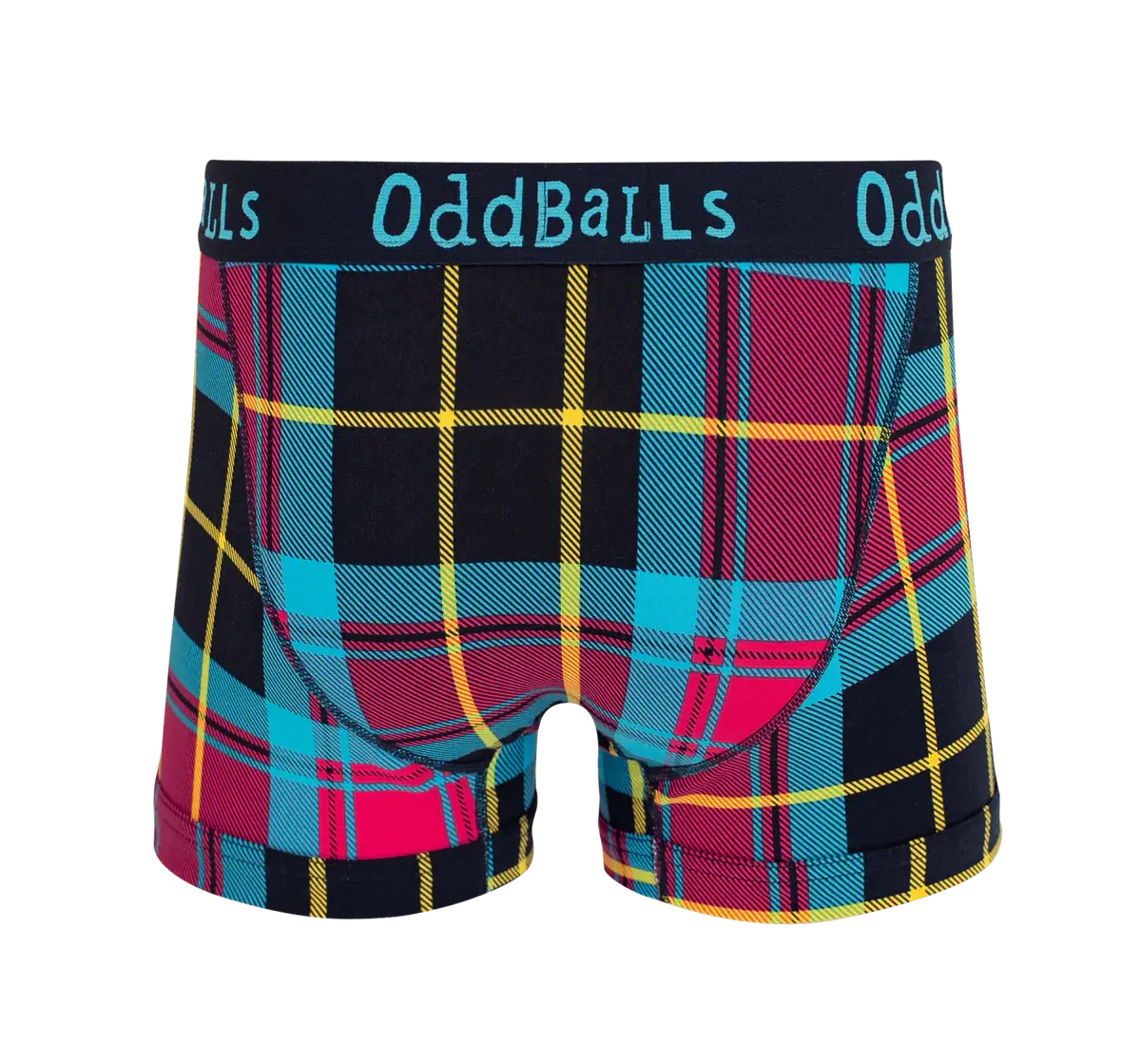 OddBalls Tartan Men’s Cotton Boxer Shorts – Checked Print Underwear