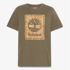 Timberland Stack Logo Camo Short Sleeve Tee - Dark Olive
