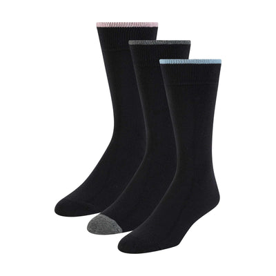 Ted Baker 3 Pack Crew Socks – Cotton Blend Comfort Fit, Black Contrast