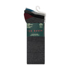 Ted Baker 3 Pack Crew Socks – Cotton Blend, Grey / Charcoal / Black