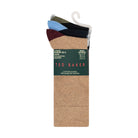 Ted Baker 3 Pack Crew Socks – Cotton Blend, Beige / Navy / Black