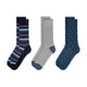 Ted Baker men's 3 pack mixed print crew socks Blue - three pairs