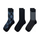 Ted Baker men's 3 pack print crew socks Blue - three pairs