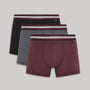 Ted Baker 3 Pack Cotton Stretch Trunks - Black/Grey/Redicchio