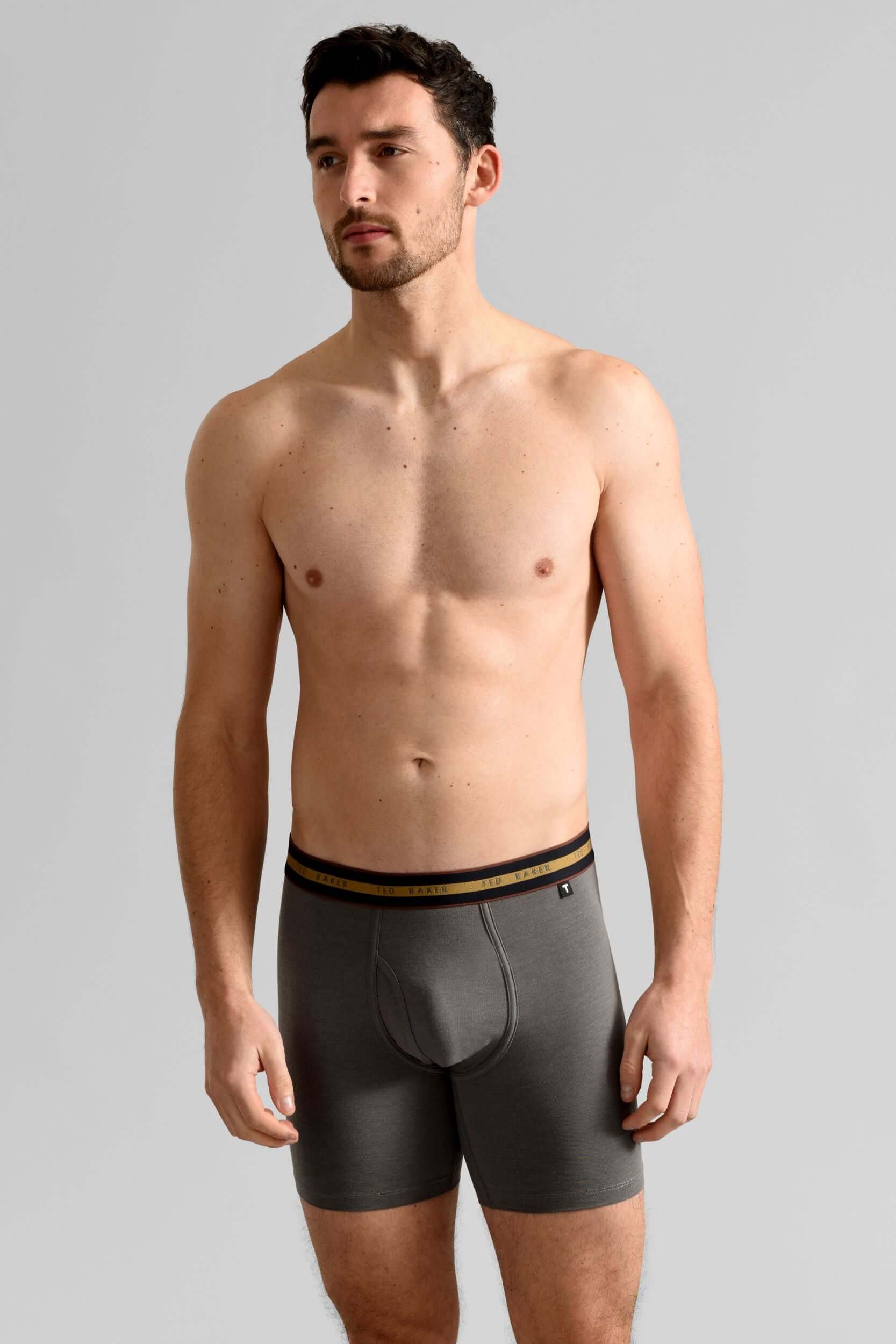 Ted Baker 3 Pack Cotton Stretch Boxer Briefs - Black/Grey/Black