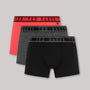 Ted Baker 3 Pack Cotton Stretch Trunks - Red, Black Print