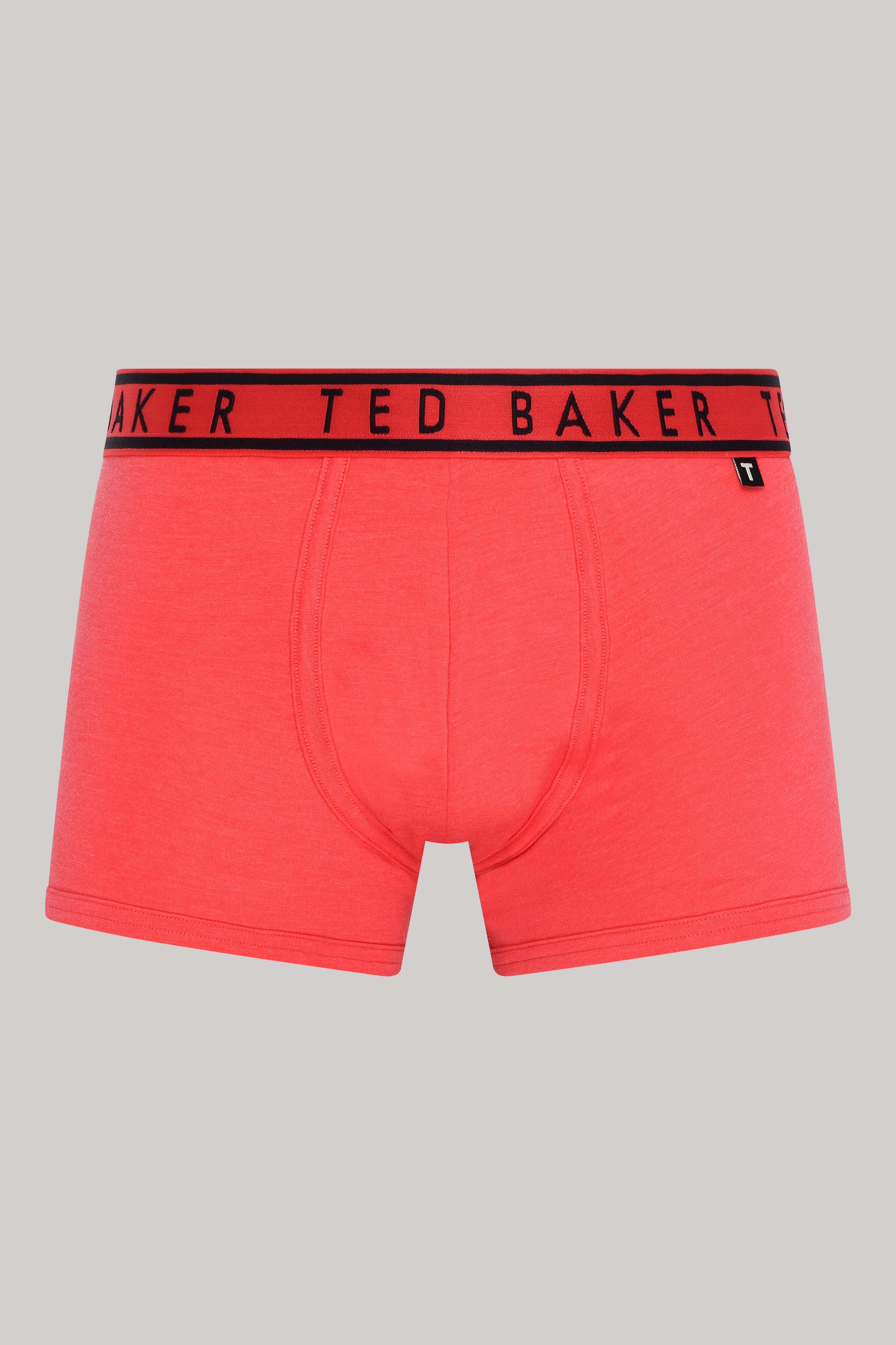 Ted Baker 3 Pack Cotton Stretch Fashion Trunks - Red / Black / Design