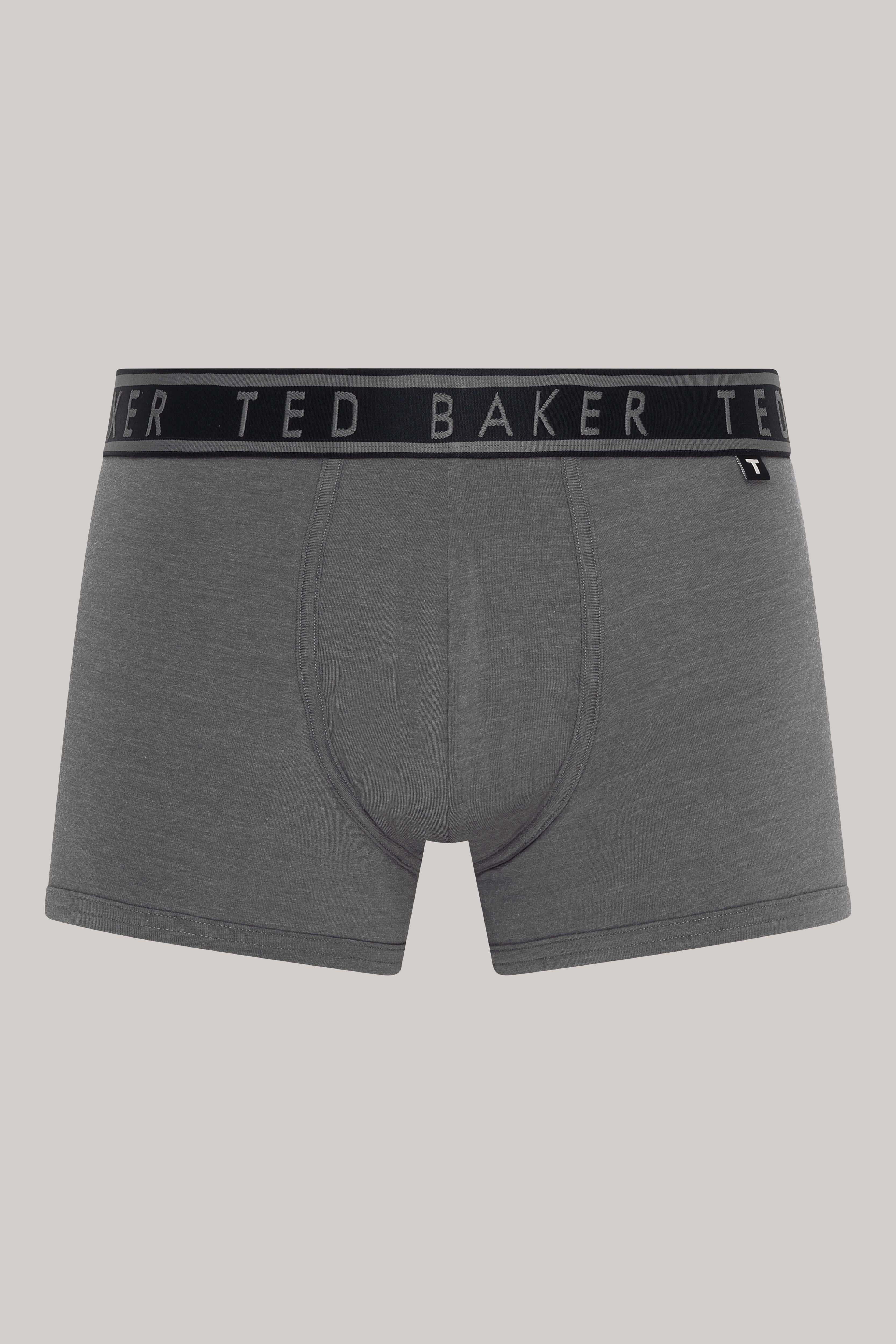Ted Baker Mens Three Pack Cotton Stretch Trunks - Grey Sangs/Geo Twist/Grey