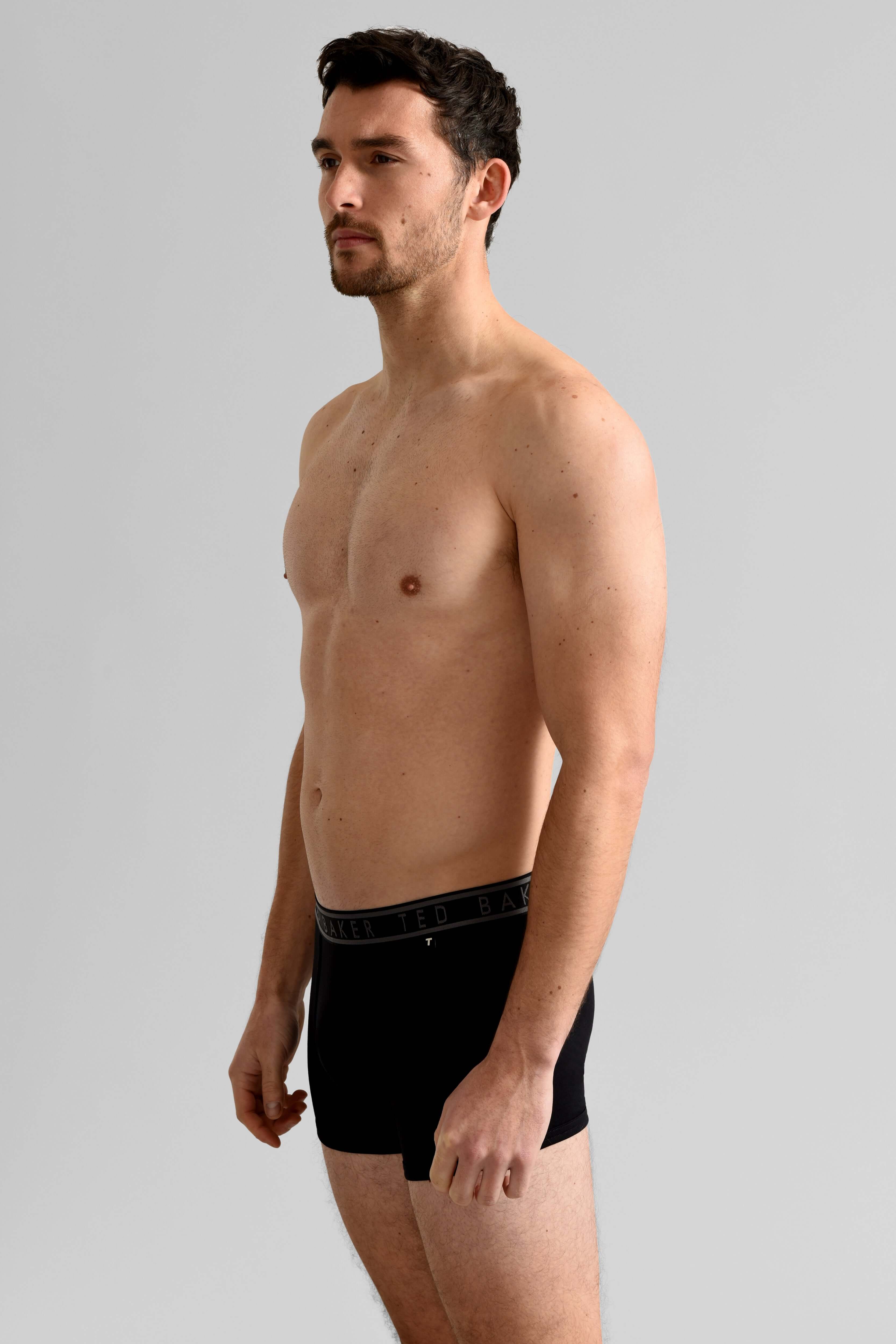 Ted Baker Mens Three Pack Cotton Stretch Trunks - Navy/Ounslo Palm/Geo Blue