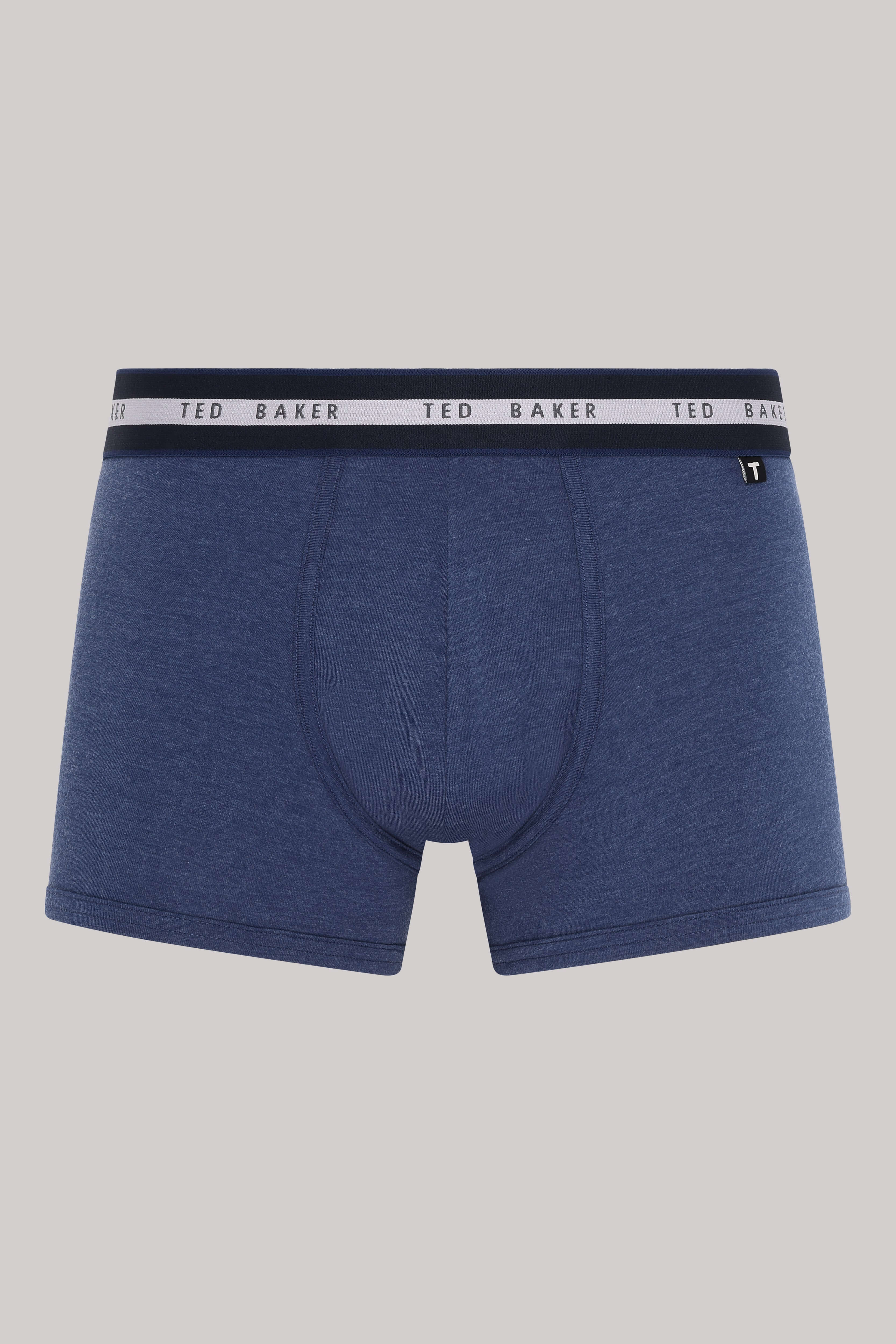 Ted Baker 3 Pack Cotton Stretch Trunks - Blue/Grey/Peacoat