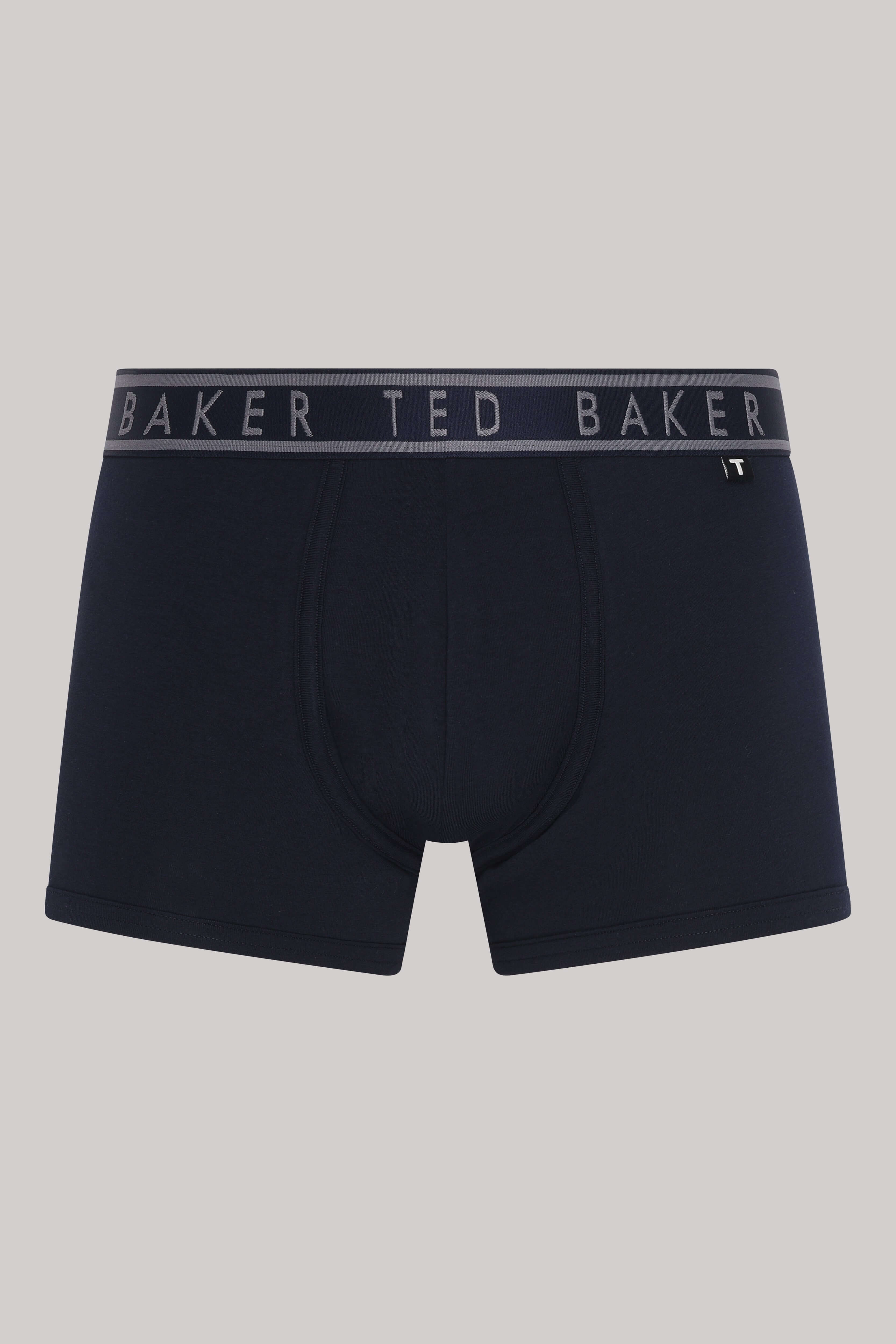 Ted Baker 3 Pack Cotton Stretch Solid Trunks - Black / Black / Grey
