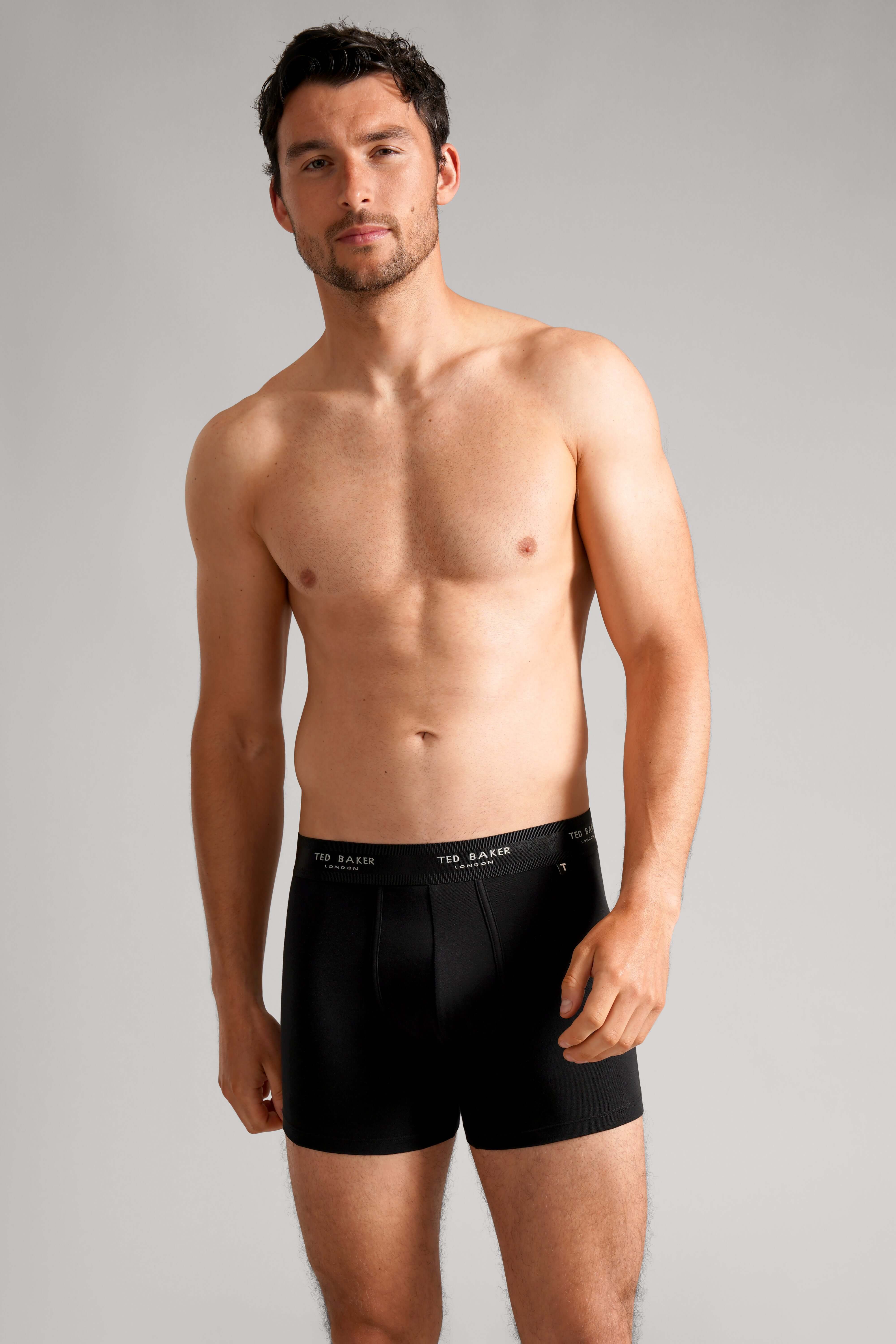 Ted Baker Men's 3 Pack Boxer Briefs – Black | Cotton Stretch Underwear