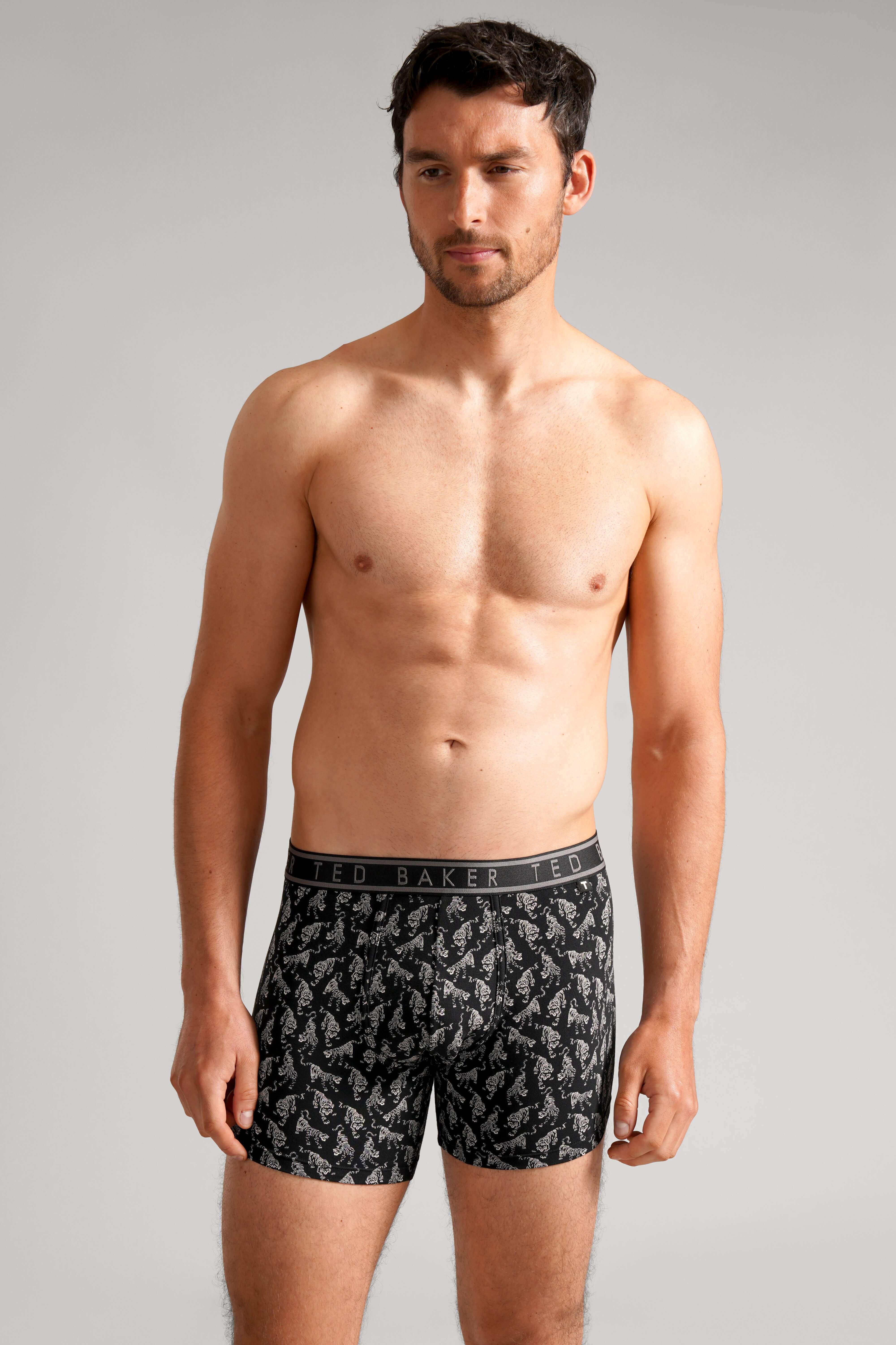 Ted Baker 3-Pack Boxer Briefs, Trekking Green/Black Tiger/Heather Grey