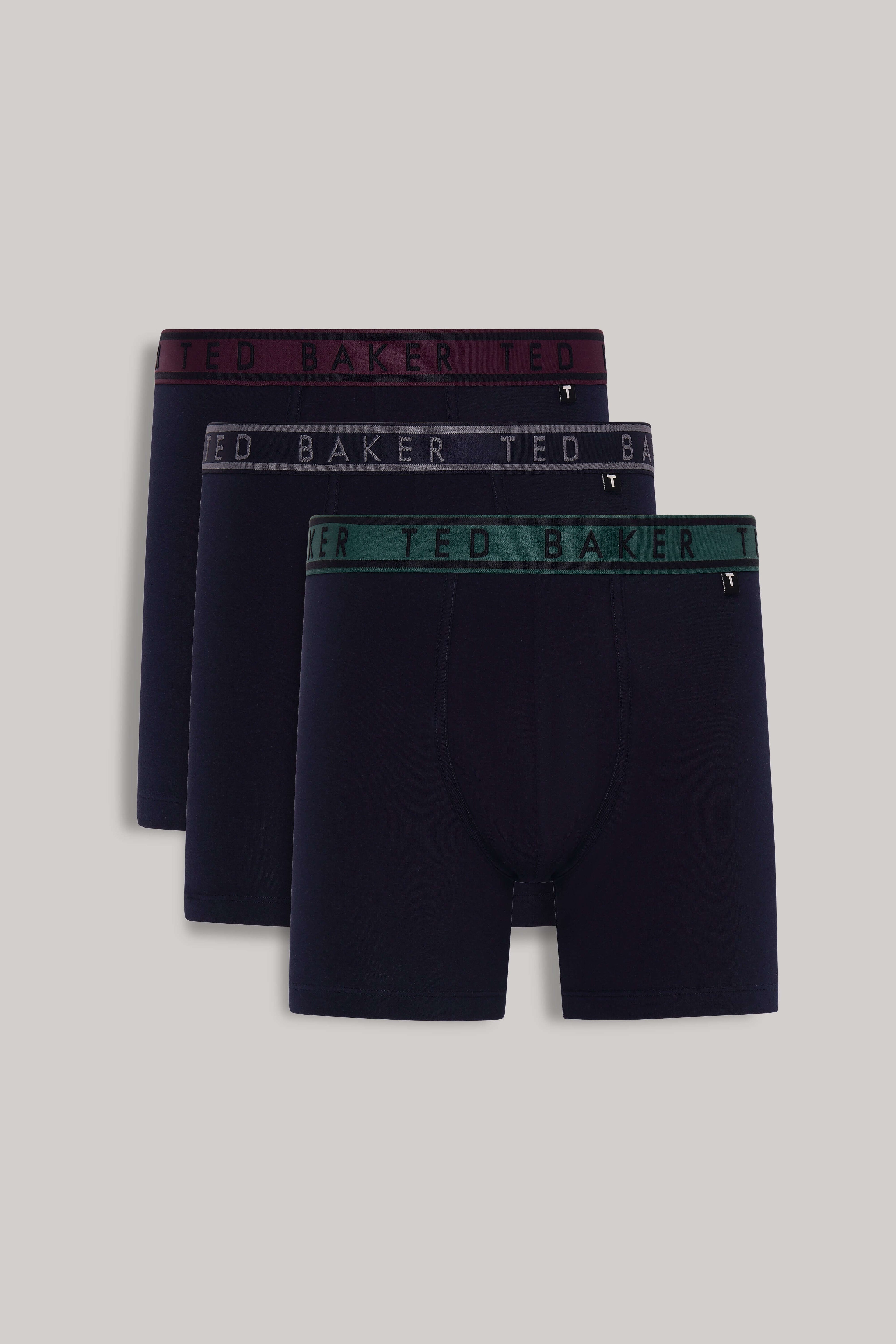 Ted Baker 3 Pack Cotton Stretch Boxer Briefs - Navy Multi