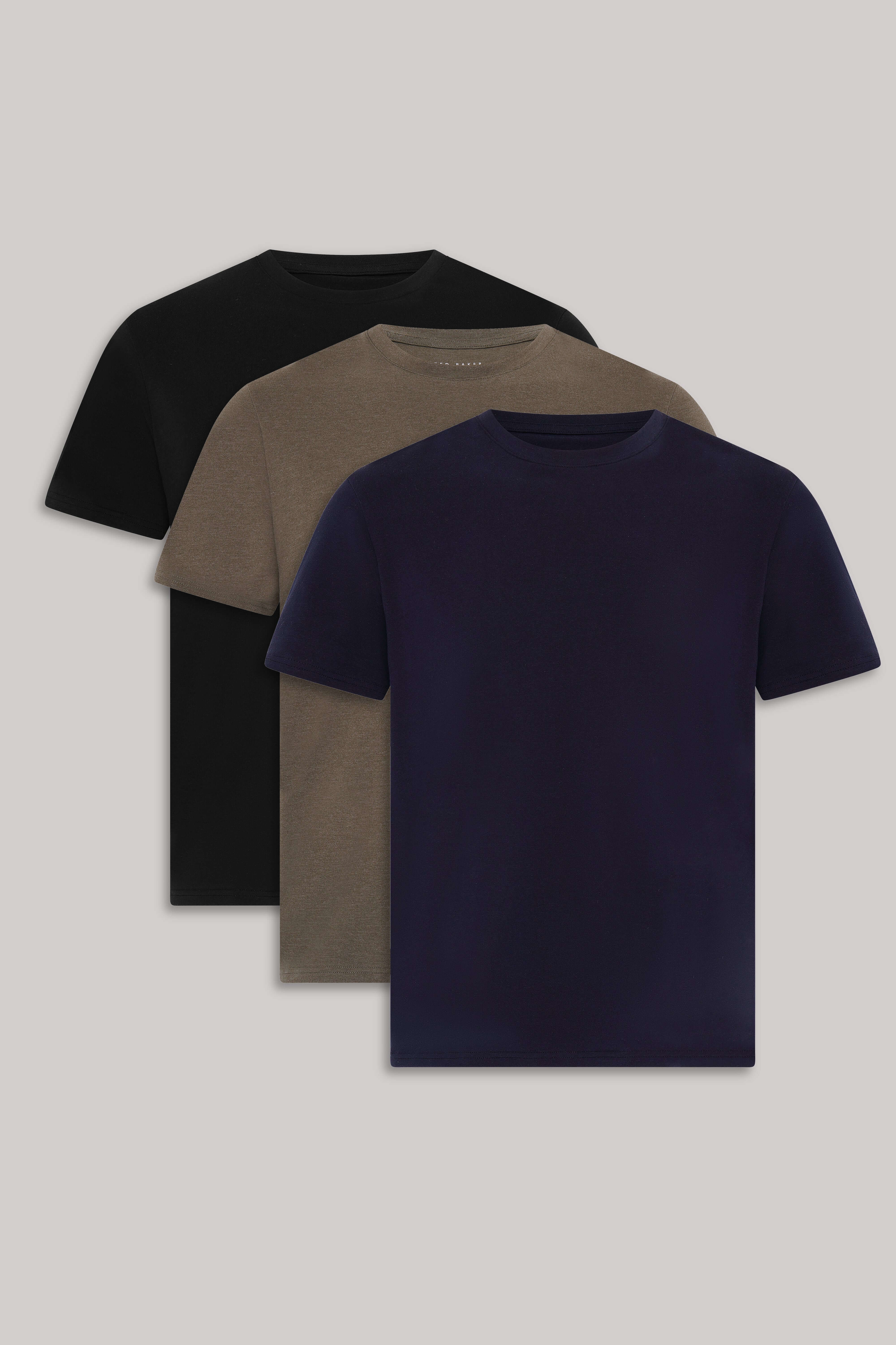 Ted Baker 3-Pack Lounge Crew Neck T-Shirts - Olive/Black/Navy