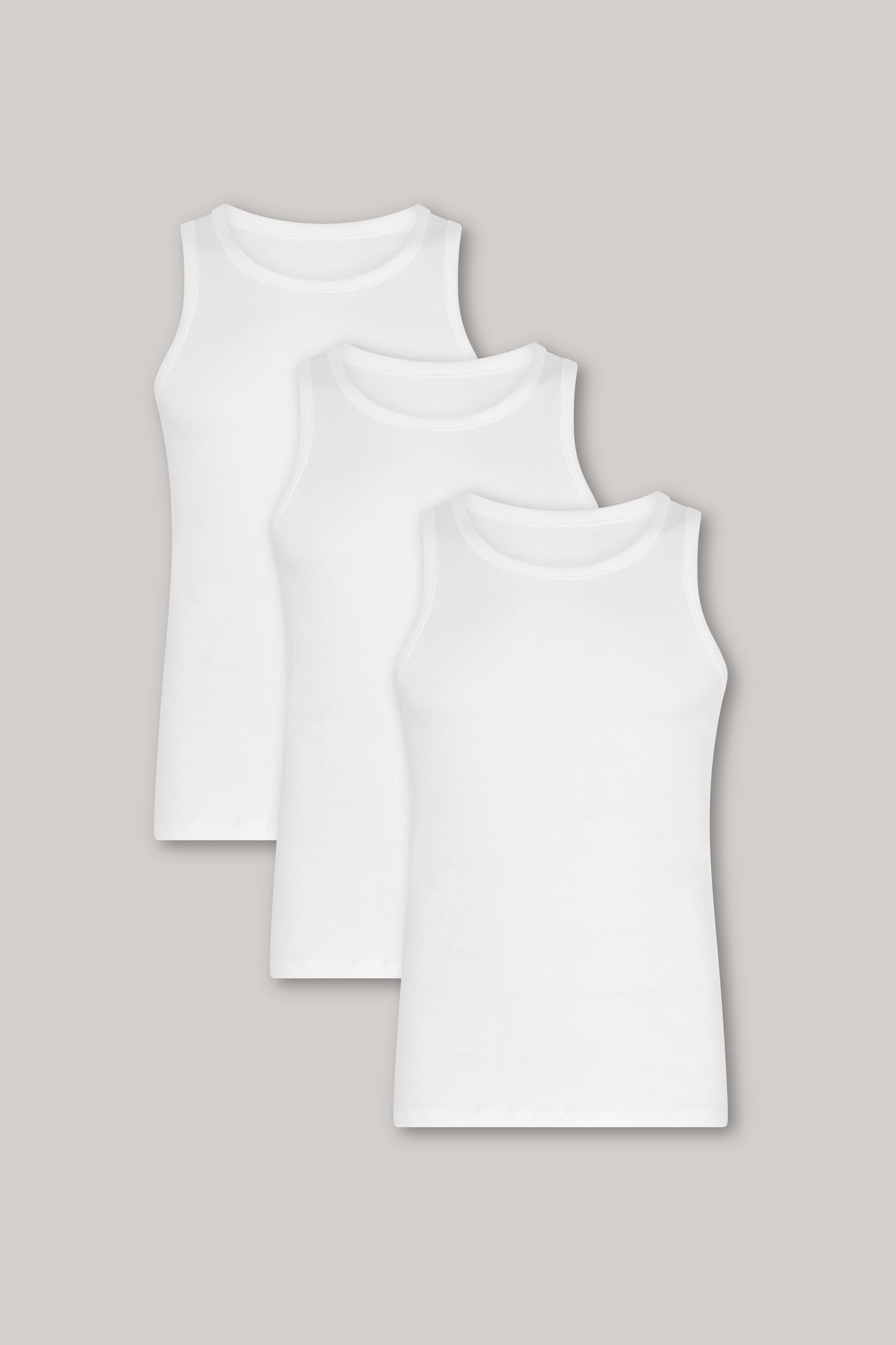 Ted Baker Mens 3 Pack Crew Neck Tank Top - White Cotton Stretch