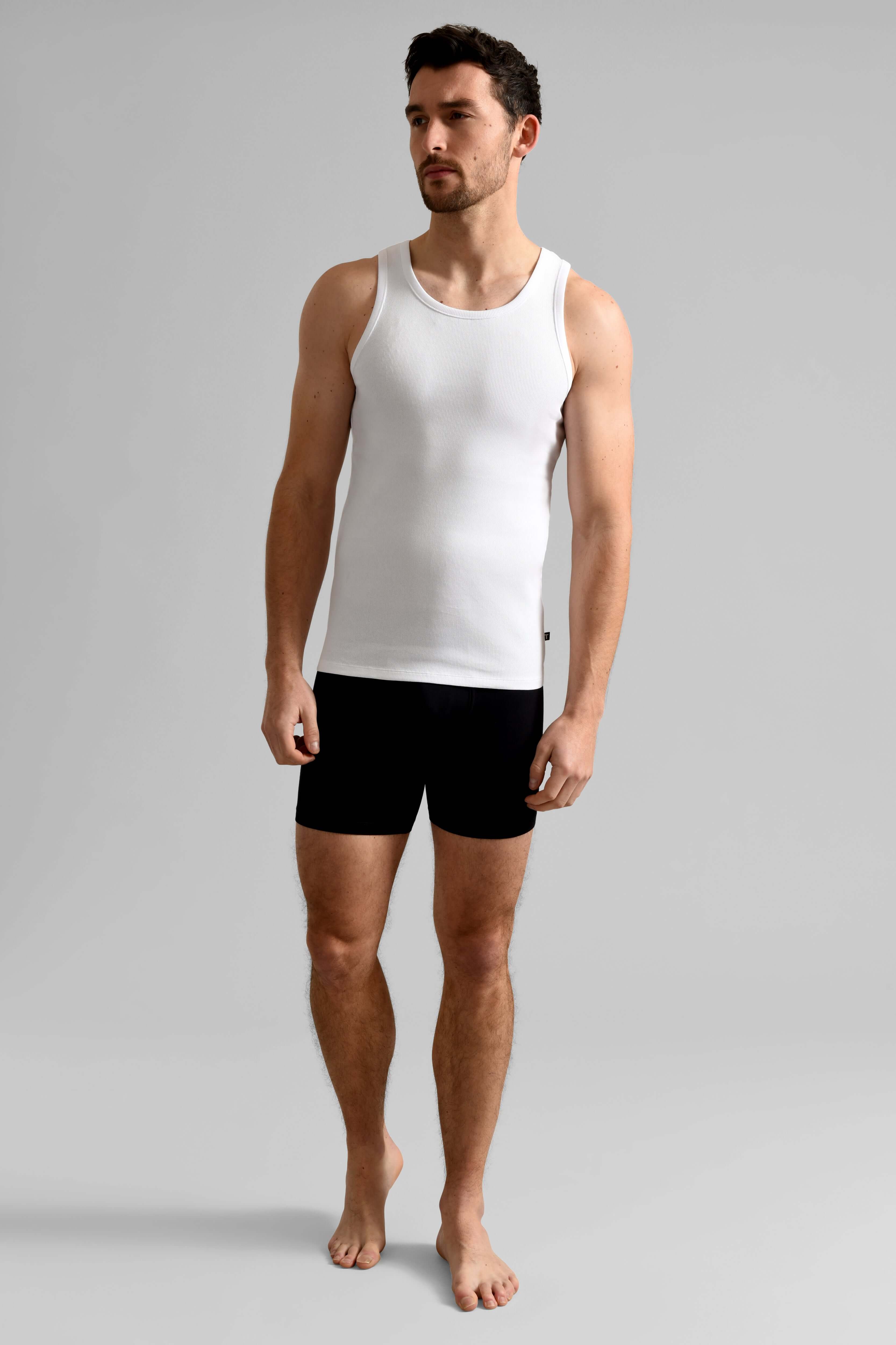 Ted Baker Mens 3 Pack Crew Neck Tank Top - White Cotton Stretch