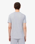 Lacoste TH2273 RFB 3-Pack Slim Fit Cotton Crew Neck T-Shirts – model wearing the blue slim-fit cotton T-shirt