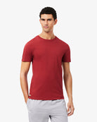 Lacoste TH2273 RFX 3-Pack Slim Fit Cotton Crew Neck T-Shirts – model wearing the white slim-fit crew neck T-shirt
