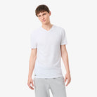 Lacoste TH9008-001 3-Pack Slim Fit V-Neck T-Shirts White - model front