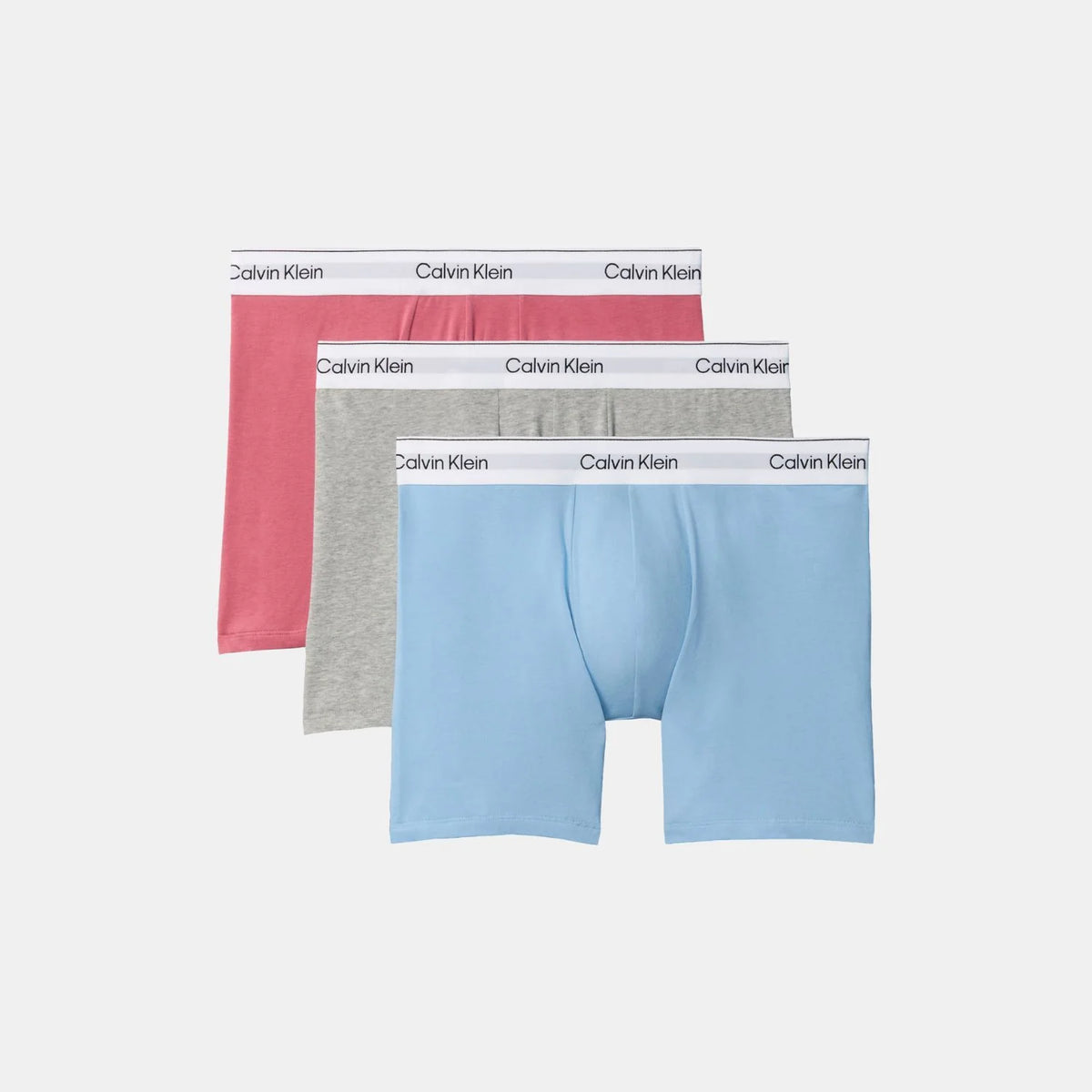 Calvin Klein Icon Cotton Stretch 3 Pack Boxer Briefs TKM pink grey and light blue, pack front