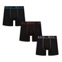 Pringle 3 Pack Men's Bamboo Boxers – Black with Red/Pink/Blue Logo