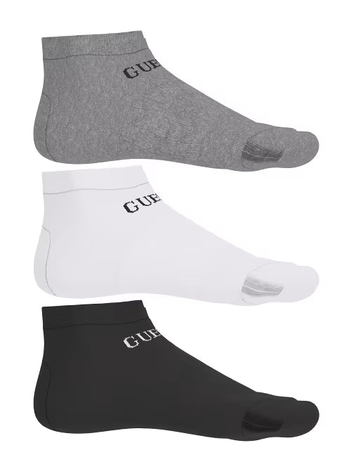 GUESS Sneaker Socks 3 Pack – Low Cut Cotton Blend | Sizes 39/42 & 43/46