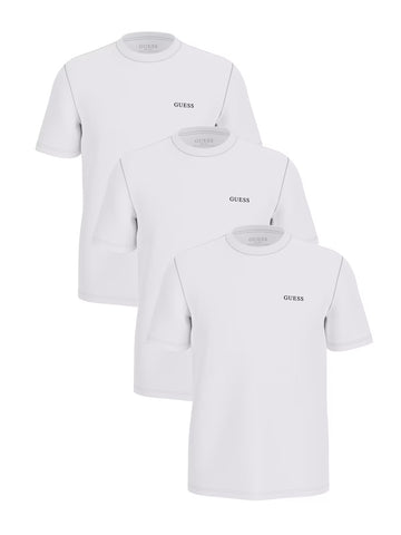 Guess Men’s Bright White T-Shirt 3-Pack | Organic Cotton Regular Fit